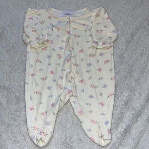 little me floral footie/ sleeper 100% cotton 3 months